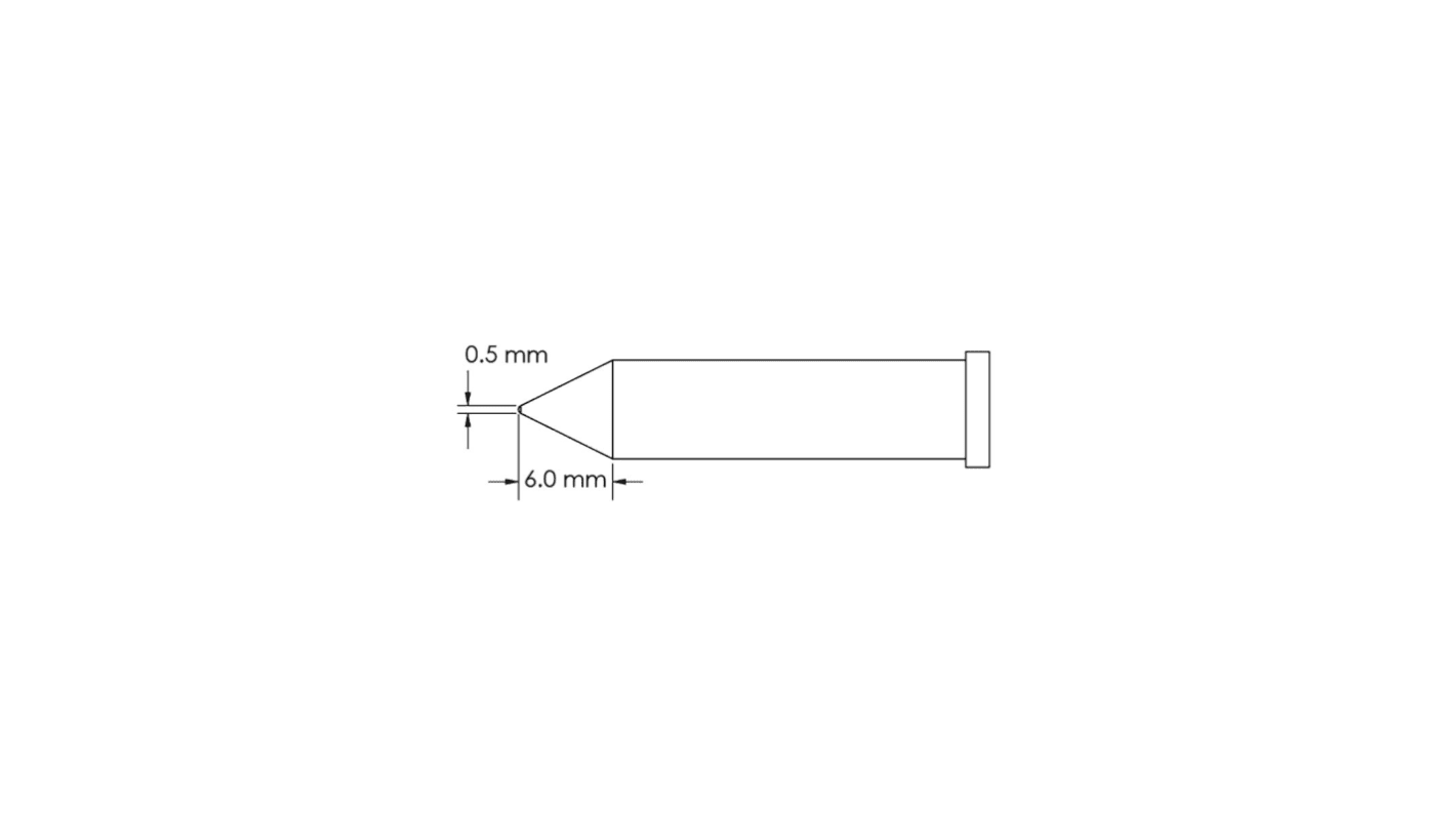 Metcal / GT6-CN0005P Lötspitze 0,5 x 6 mm konisch GT6 für Lötkolben