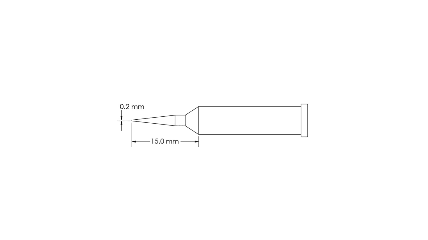 Metcal GT6-CN1502A 0.2 x 15 mm Conical Soldering Iron Tip for use with Soldering Iron