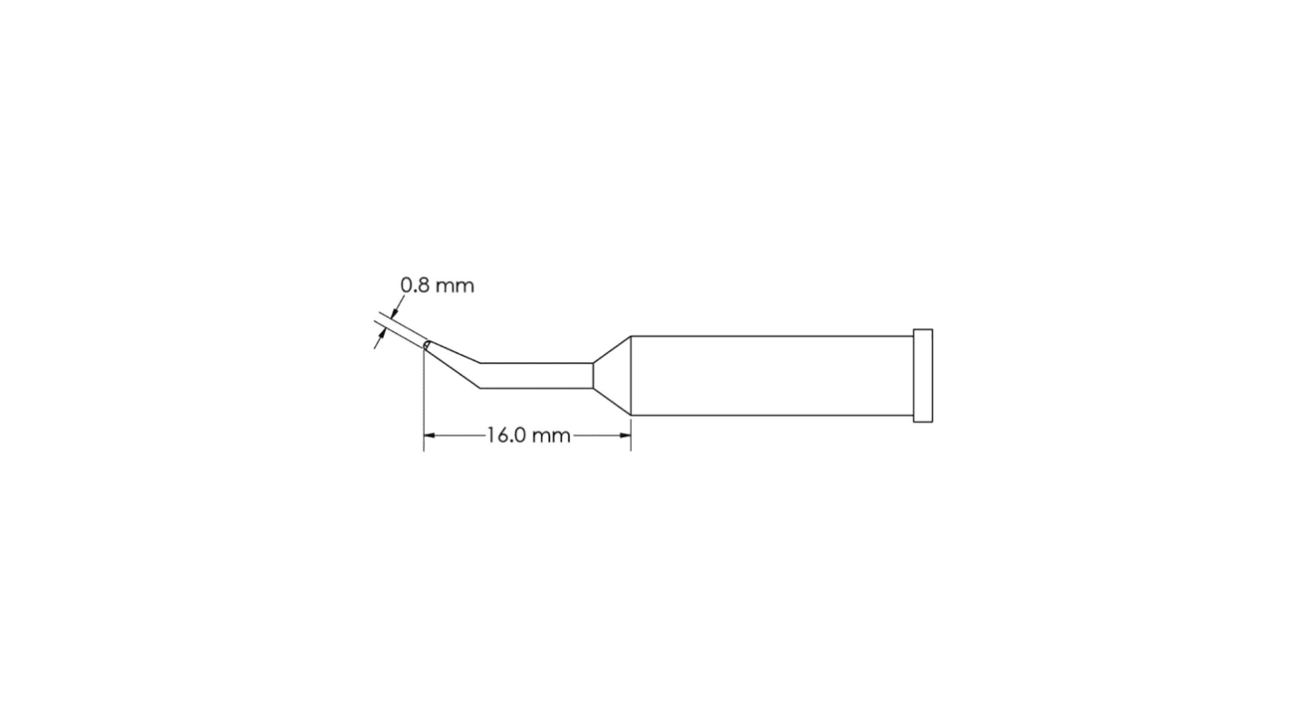 Metcal GT6-CN1608R 0.8 x 16 mm Conical Soldering Iron Tip for use with Soldering Iron