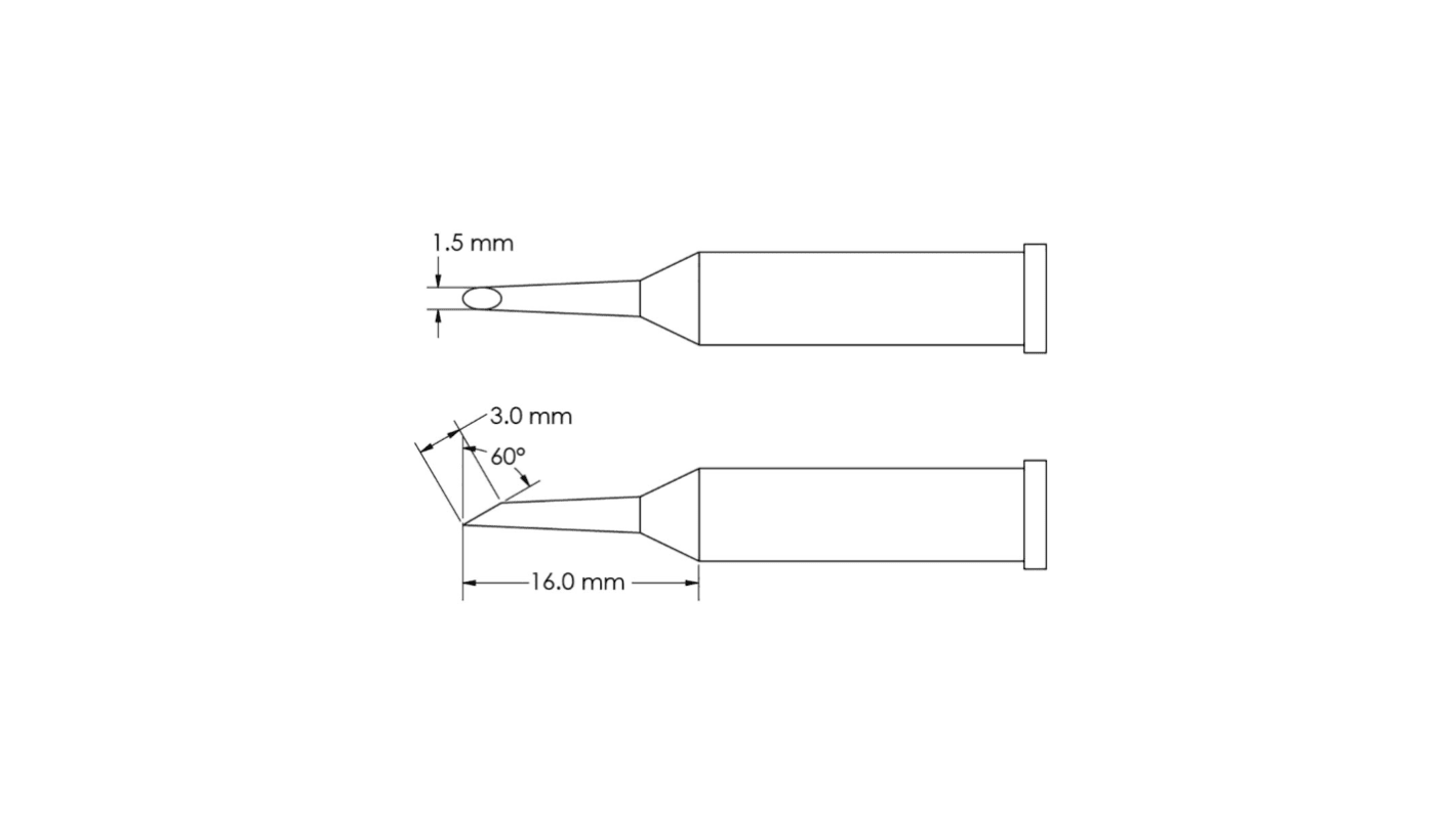 Metcal GT6-HF6015S 1.5 x 16 mm Hoof Soldering Iron Tip for use with Soldering Iron