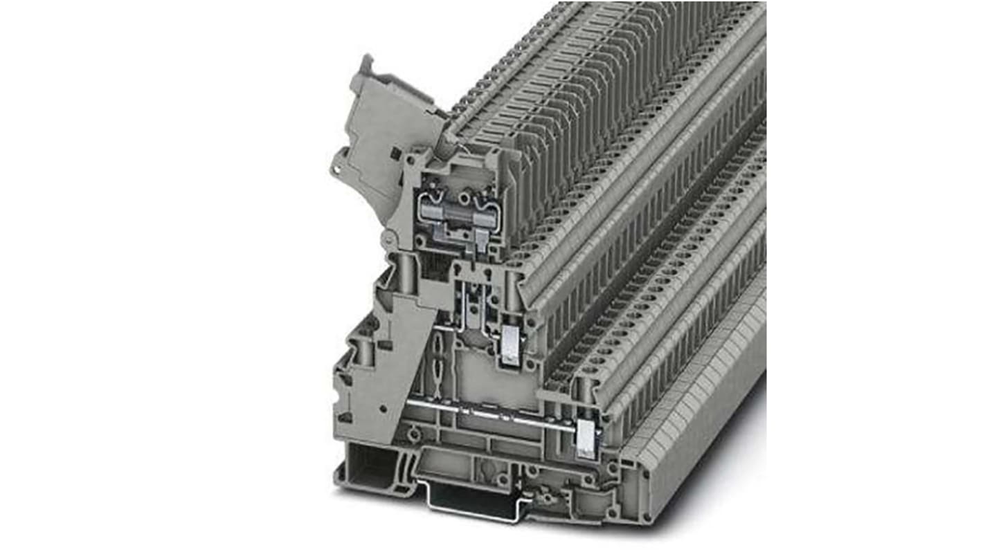 Bloc de jonction rail DIN à fusible Phoenix Contact  UT 4 - L/HESI, 4mm², Gris