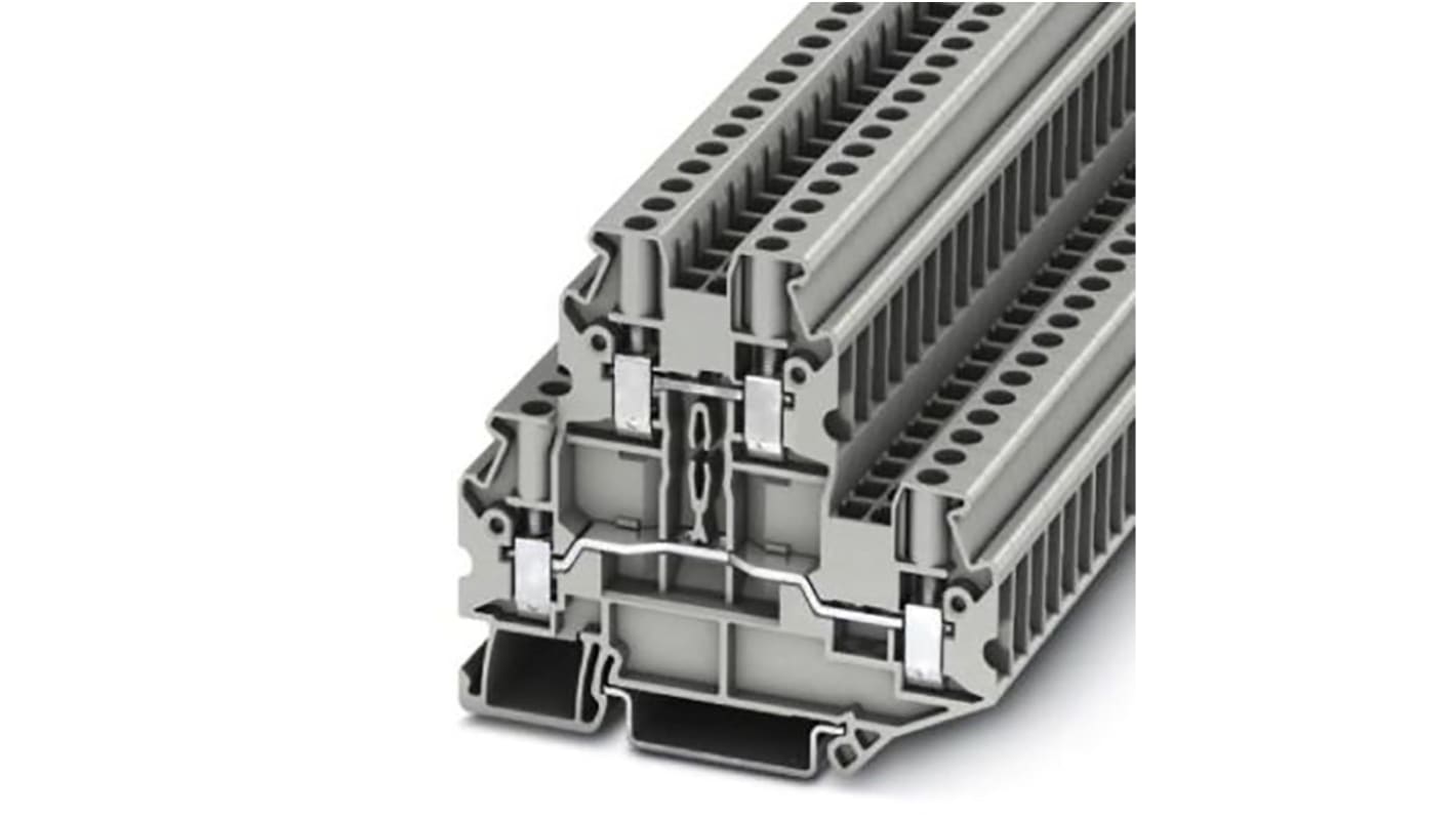 Phoenix Contact UTTB 4 Series Grey Double Level Terminal Block, 0.14 → 6mm², Screw Termination