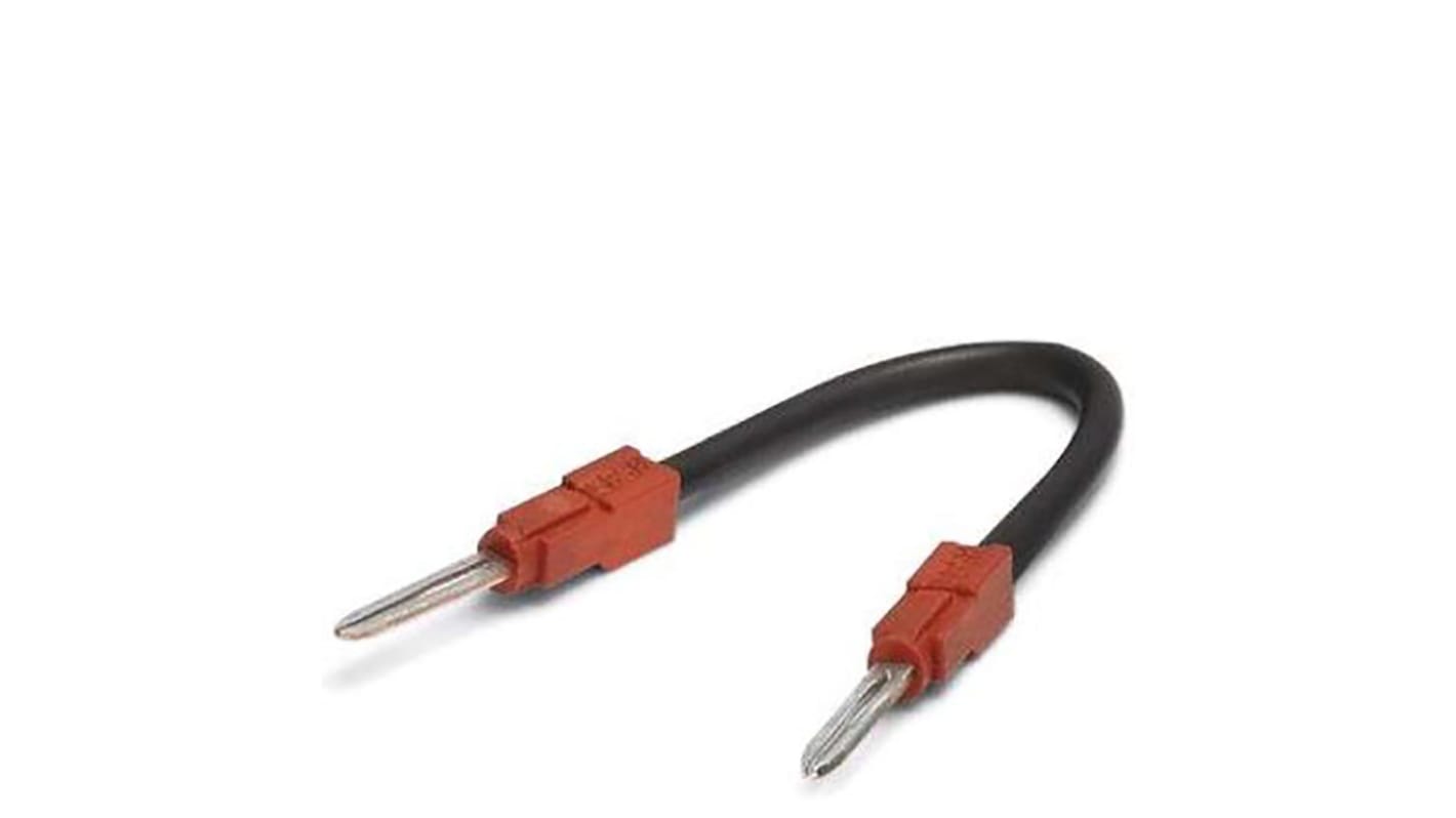 Cable Conector para Placas de Prueba Phoenix Contact 3030171, 110mm, Aislada, Aleación de cobre, Negro, Rojo