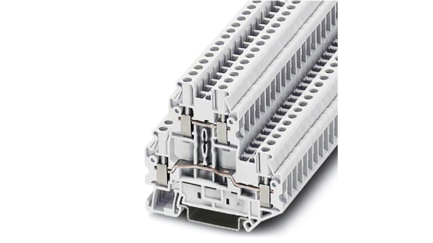 Phoenix Contact UTTB 2 Series White Double Level Terminal Block, 0.14 → 4mm², Screw Termination, ATEX, IECEx