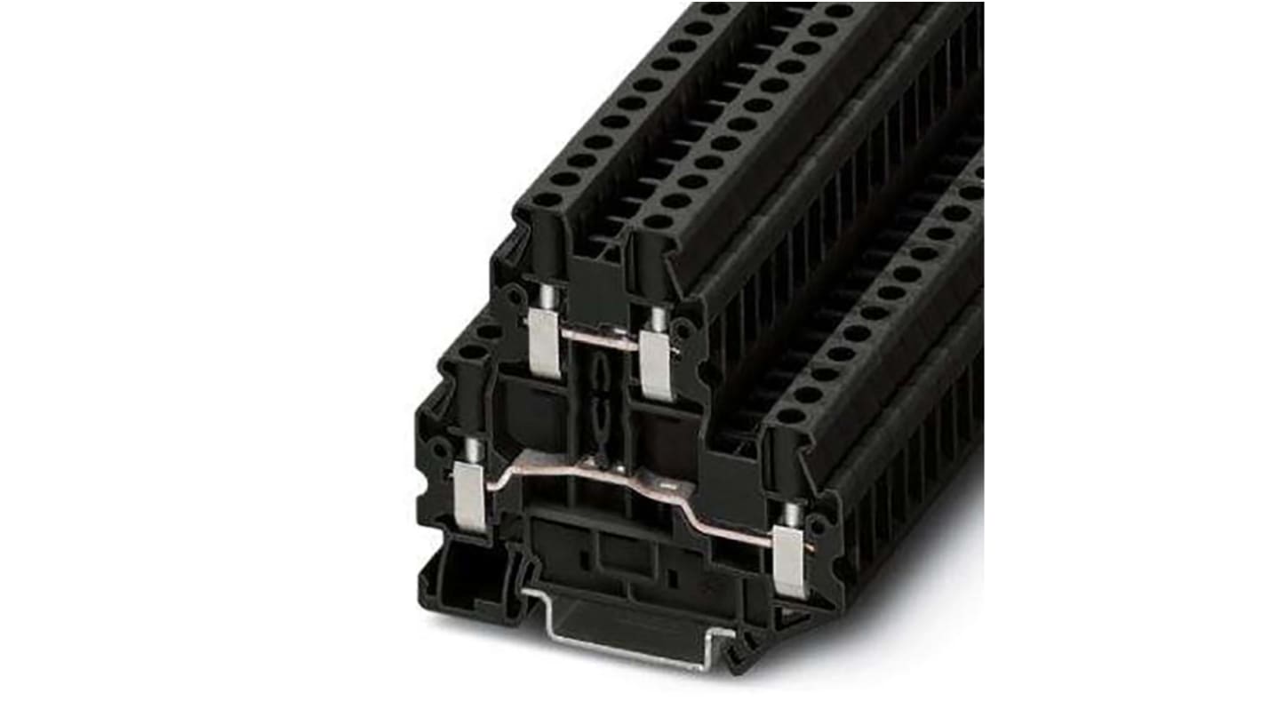 Phoenix Contact UTTB 4 Series Black Double Level Terminal Block, 0.14 → 6mm², Screw Termination, ATEX, IECEx