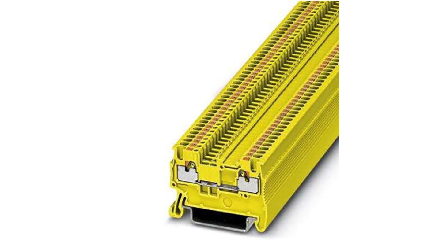 Phoenix Contact PT 1 Series Yellow Feed Through Terminal Block, 0.14 → 1.5mm², Push In Termination, ATEX, IECEx