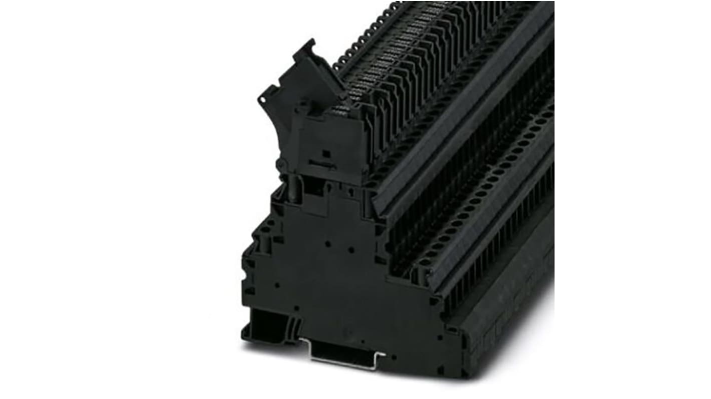 Phoenix Contact  UT 4 - L/HESILA Series Black Fused DIN Rail Terminal, 4mm², Double-Level