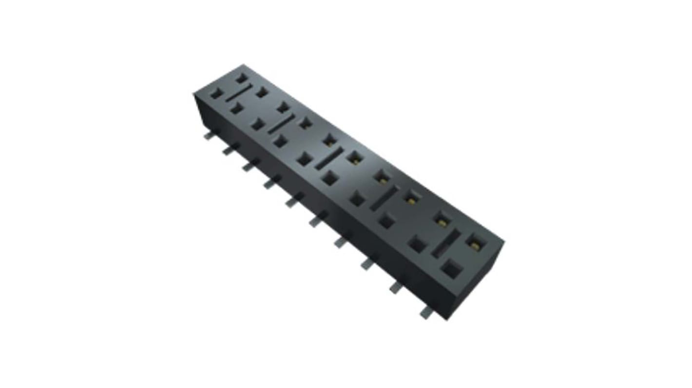 Conector hembra para PCB Samtec serie HLE, de 4 vías en 2 filas, paso 2.54mm, Montaje Superficial, para soldar