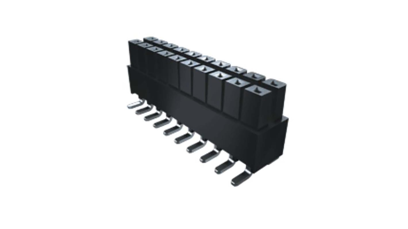 Conector hembra para PCB Ángulo de 90° Samtec serie IPS1, de 40 vías en 2 filas, paso 2.54mm, Montaje en orificio