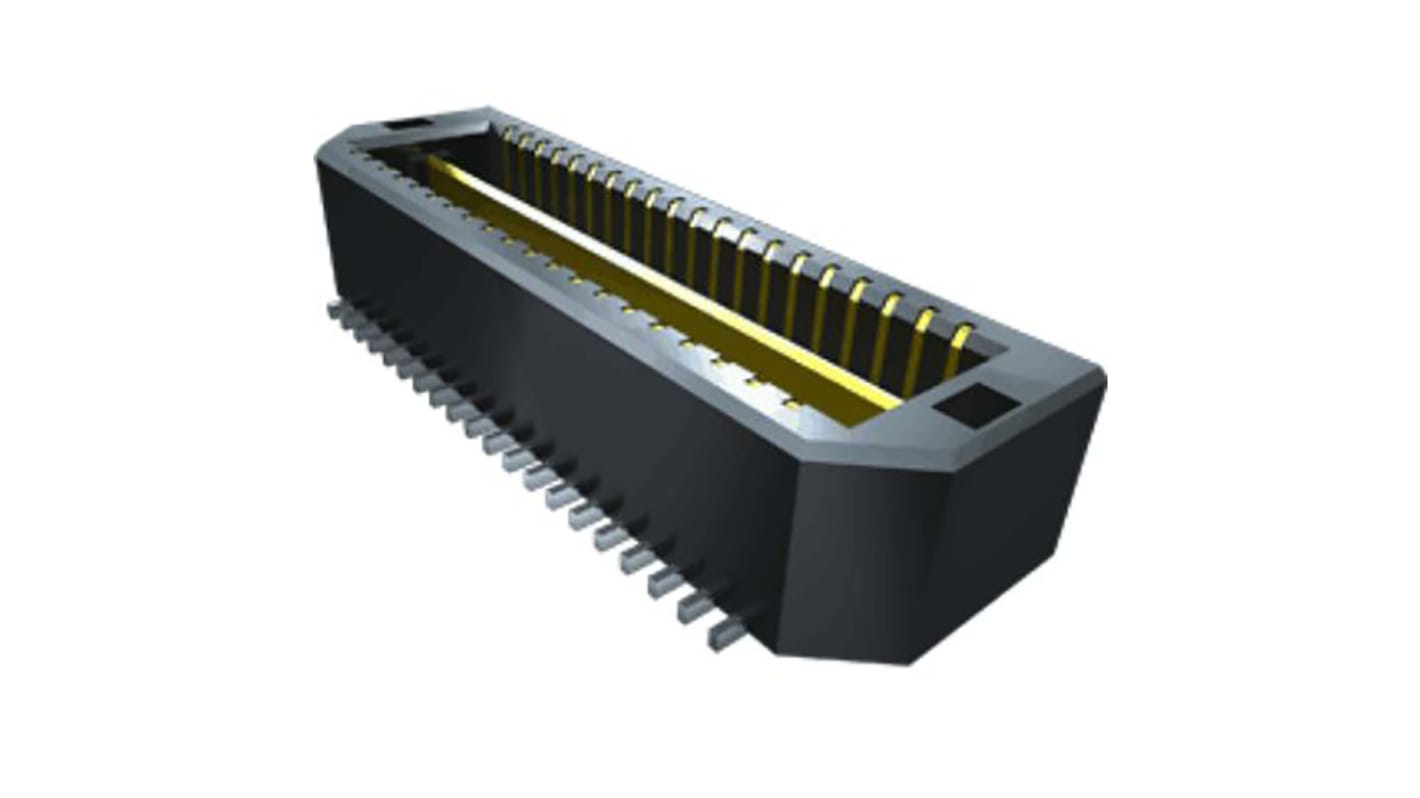 Samtec QTE Series Straight Surface Mount PCB Header, 80 Contact(s), 0.8mm Pitch, 2 Row(s), Shrouded