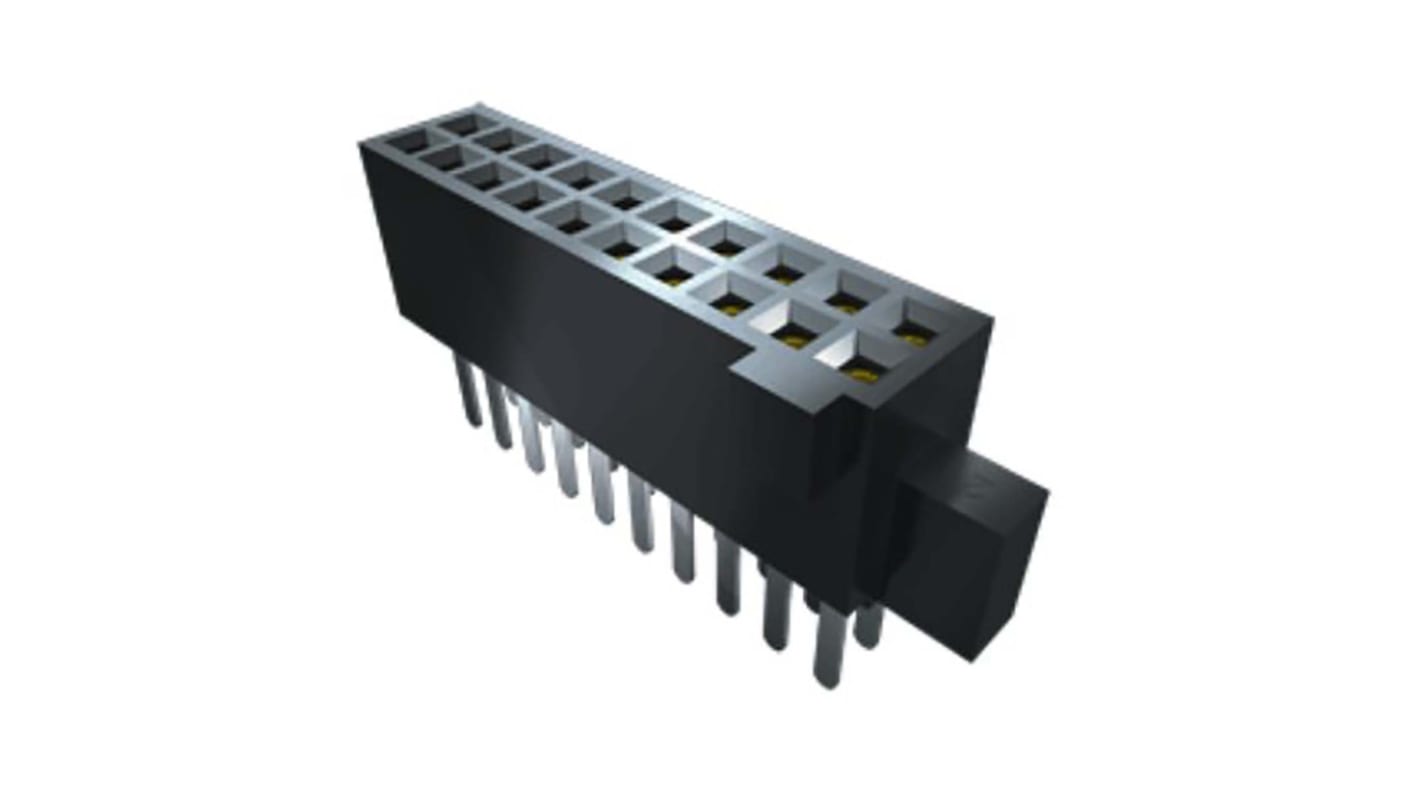Conector hembra para PCB Ángulo de 90° Samtec serie SFM, de 50 vías en 2 filas, paso 1.27mm, Montaje Superficial, para
