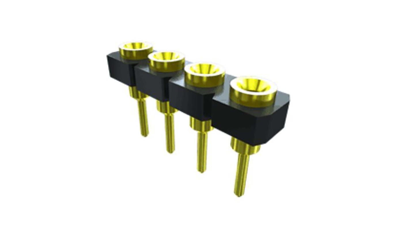 Samtec SL Series Straight Through Hole Mount PCB Socket, 5-Contact, 1-Row, 2.54mm Pitch, Solder Termination