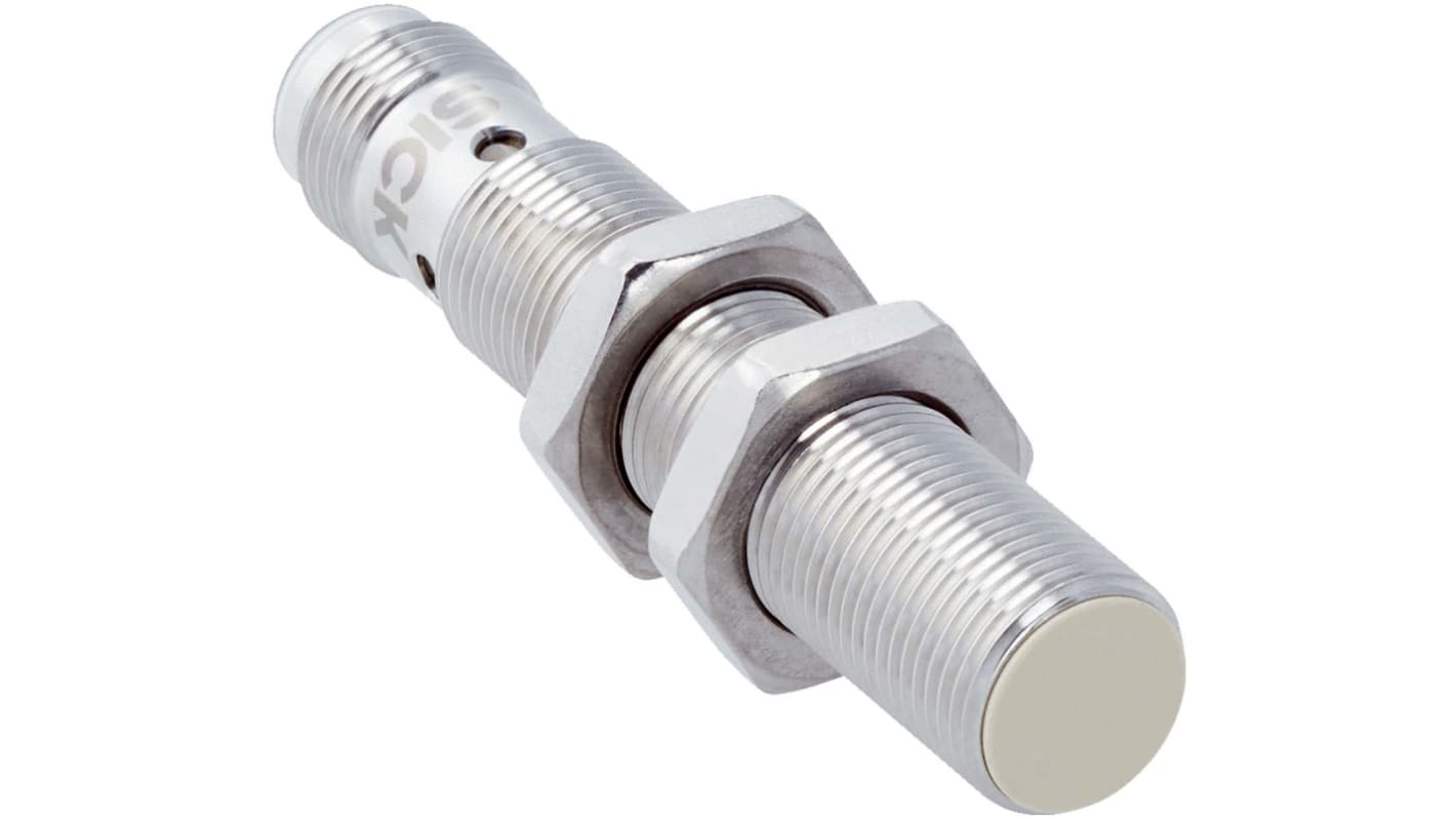 Sick Inductive Barrel-Style Proximity Sensor, M12 x 1, 4 mm Detection, PNP Normally Closed Output, 10 → 30 V,