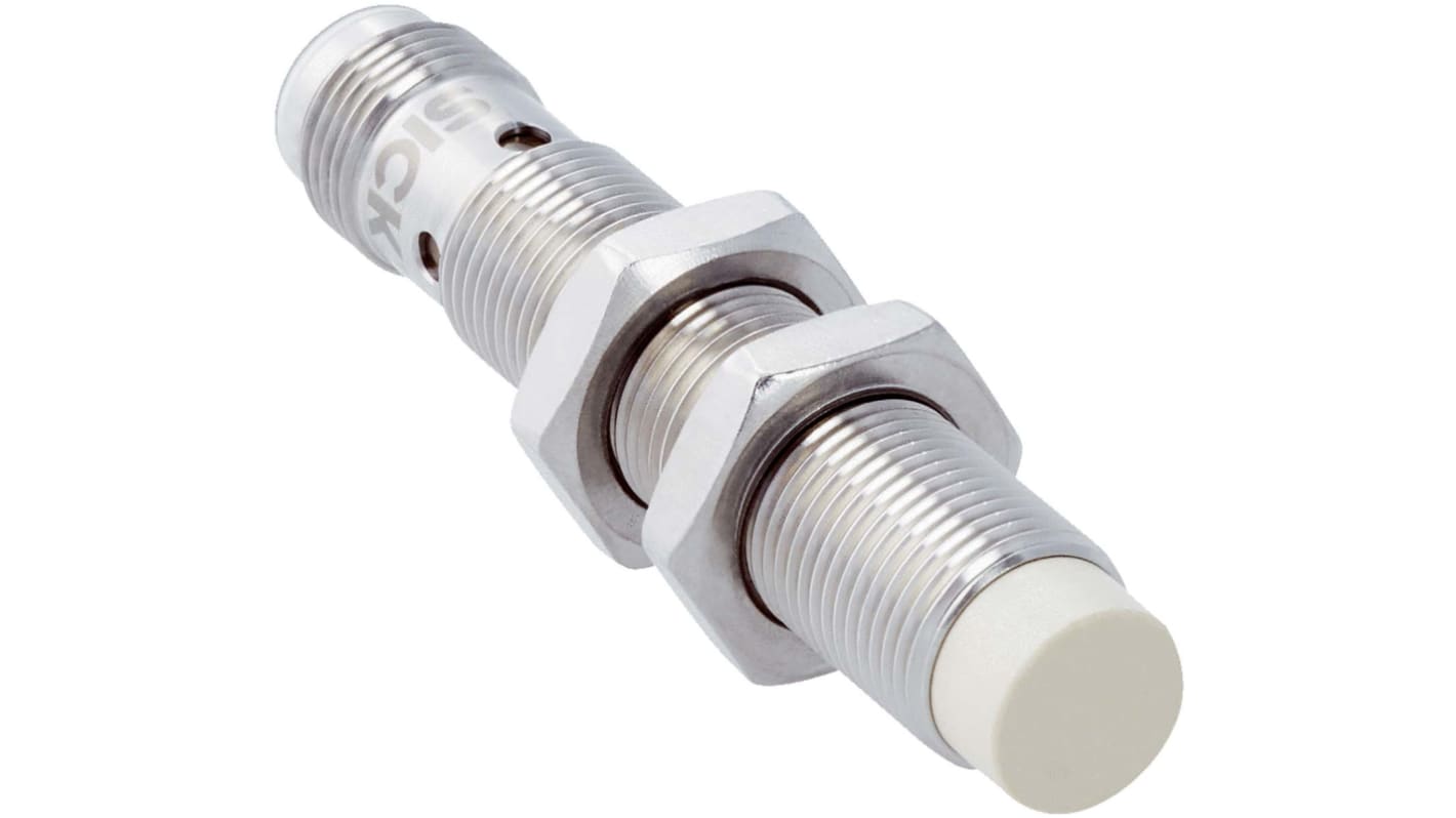 Sick Inductive Barrel-Style Proximity Sensor, M12 x 1, 8 mm Detection, NPN Normally Open Output, 10 → 30 V,