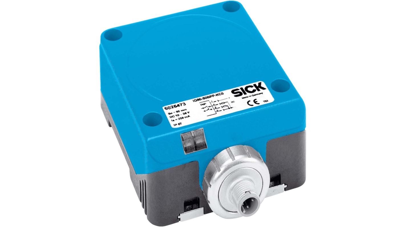 Sensor de proximidad Sick, alcance 50 mm, salida PNP, 10 → 36 V., IP67, 70Hz