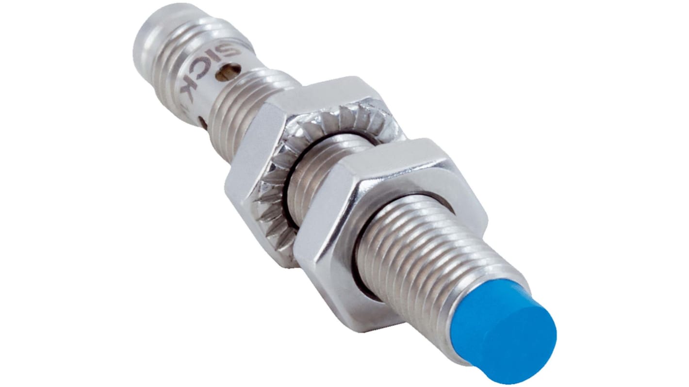 Sick Inductive Barrel-Style Proximity Sensor, M8 x 1, 4 mm Detection, PNP Normally Closed Output, 10 → 30 V,