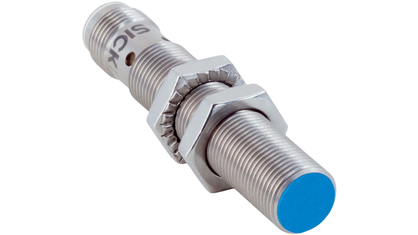 Sensor de proximidad Sick, M12 x 1, alcance 4 mm, salida NO, 10 → 30 V., IP68, IP69K, 2kHz