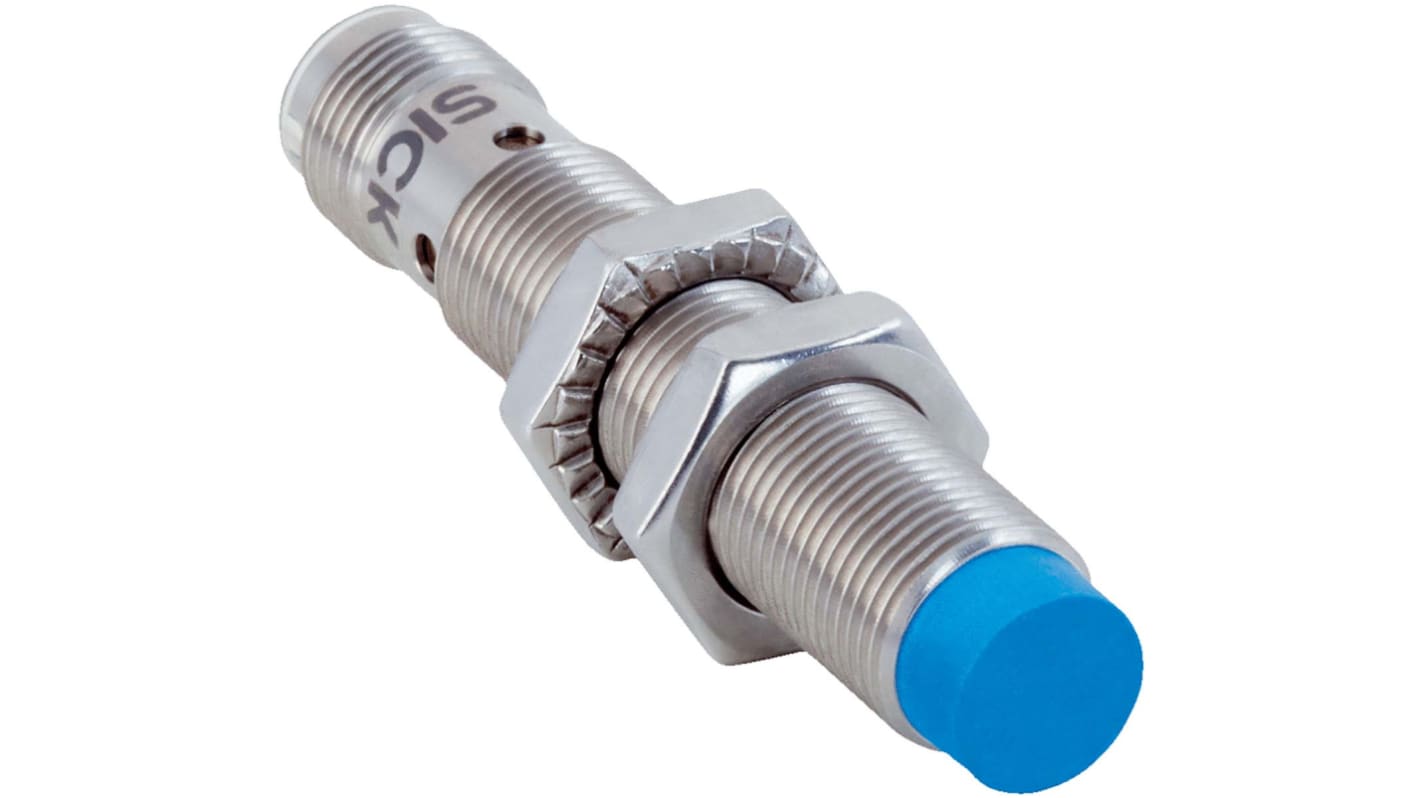 Sick Inductive Barrel-Style Proximity Sensor, M12 x 1, 8 mm Detection, NPN Output, 10 → 30 V, IP68, IP69K