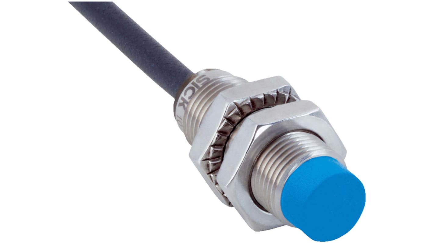 Sick Inductive Barrel-Style Proximity Sensor, M12 x 1, 8 mm Detection, NPN Normally Open Output, 10 → 30 V,