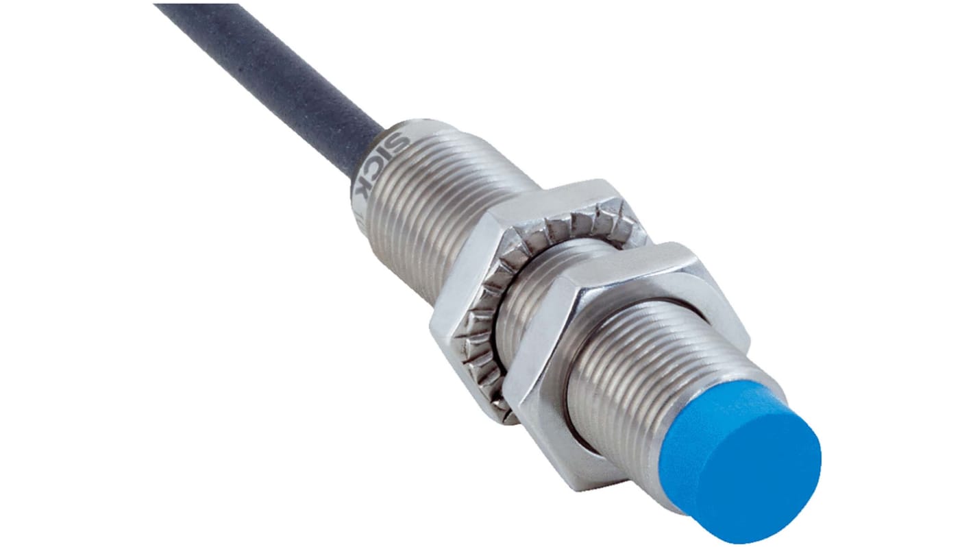 Sick Inductive Barrel-Style Proximity Sensor, M12 x 1, 8 mm Detection, NPN Normally Open Output, 10 → 30 V,