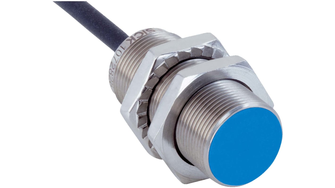 Sick Inductive Barrel-Style Proximity Sensor, M18 x 1, 8 mm Detection, PNP Normally Open Output, 10 → 30 V,