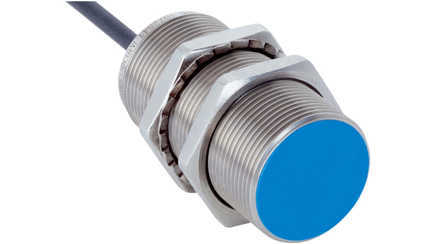 Sick Inductive Barrel-Style Proximity Sensor, M30 x 1.5, 15 mm Detection, NO Output, 10 → 30 V, IP68, IP69K