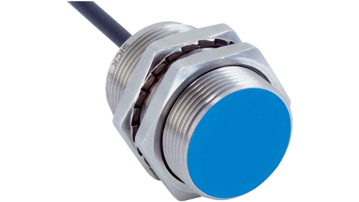 Sick Inductive Barrel-Style Proximity Sensor, M30 x 1.5, 15 mm Detection, NPN Normally Closed Output, 10 → 30 V,