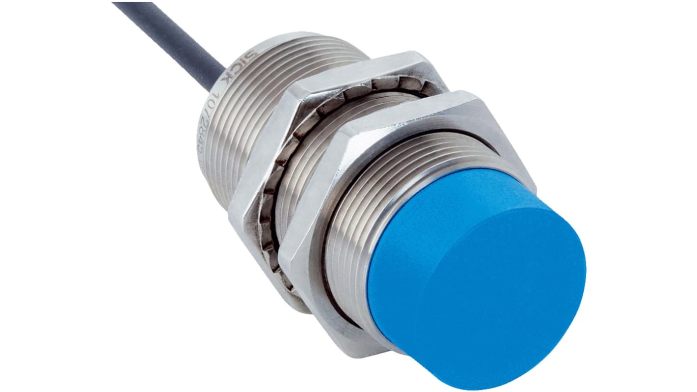 Sick Inductive Barrel-Style Proximity Sensor, M30 x 1.5, 20 mm Detection, PNP Normally Closed Output, 10 → 30 V,