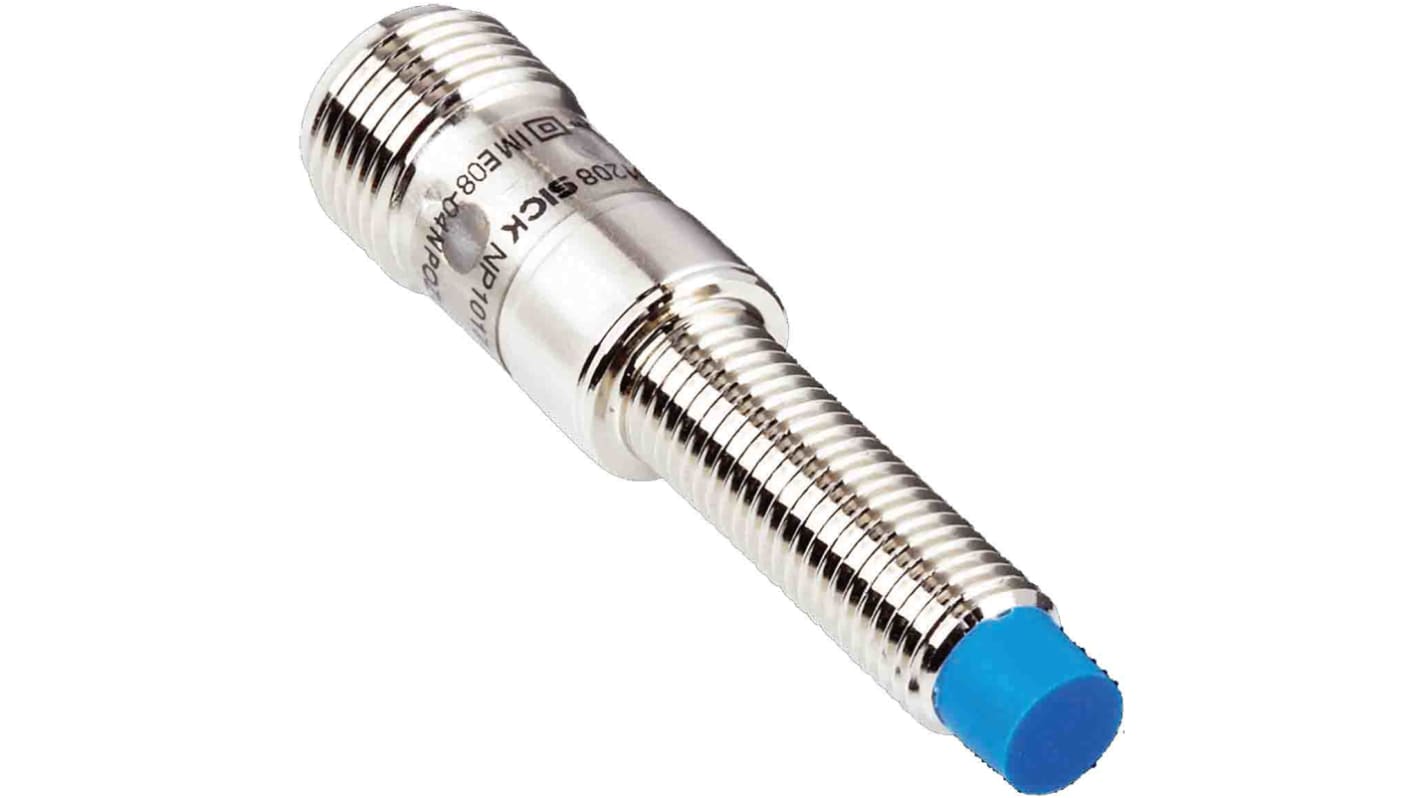 Sick Inductive Barrel-Style Proximity Sensor, M8 x 1, 4 mm Detection, PNP Normally Closed Output, 10 → 30 V, IP67