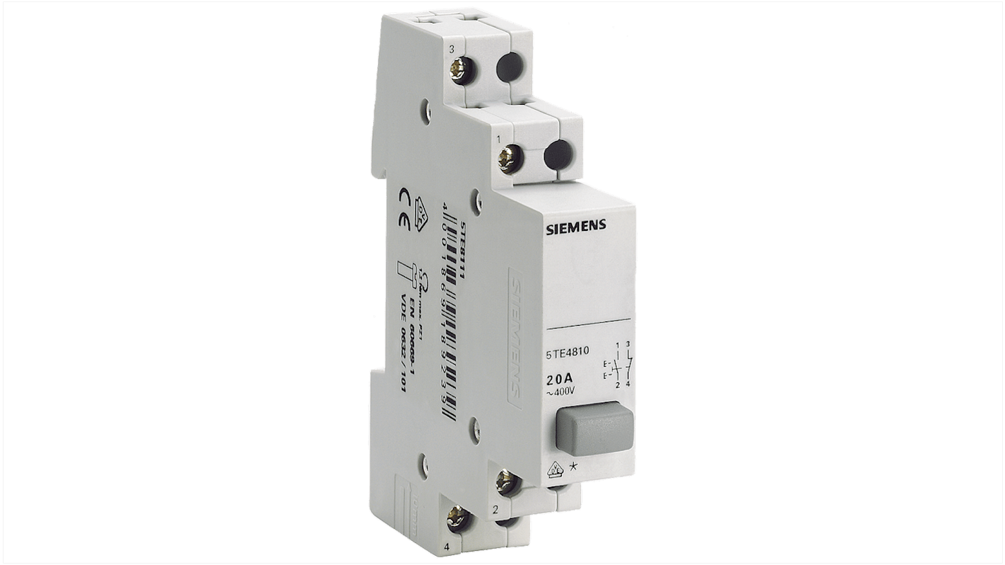 Push Button Circuit Trip for use with Standard rail mounting