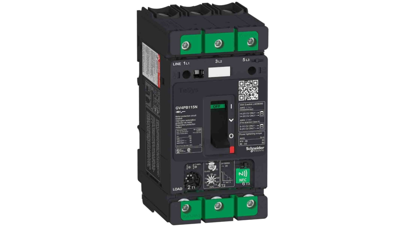 Schneider Electric GV4PB Thermischer Überlastschalter / Thermischer Geräteschutzschalter, 3-polig, TeSys, 115A, 690V ac