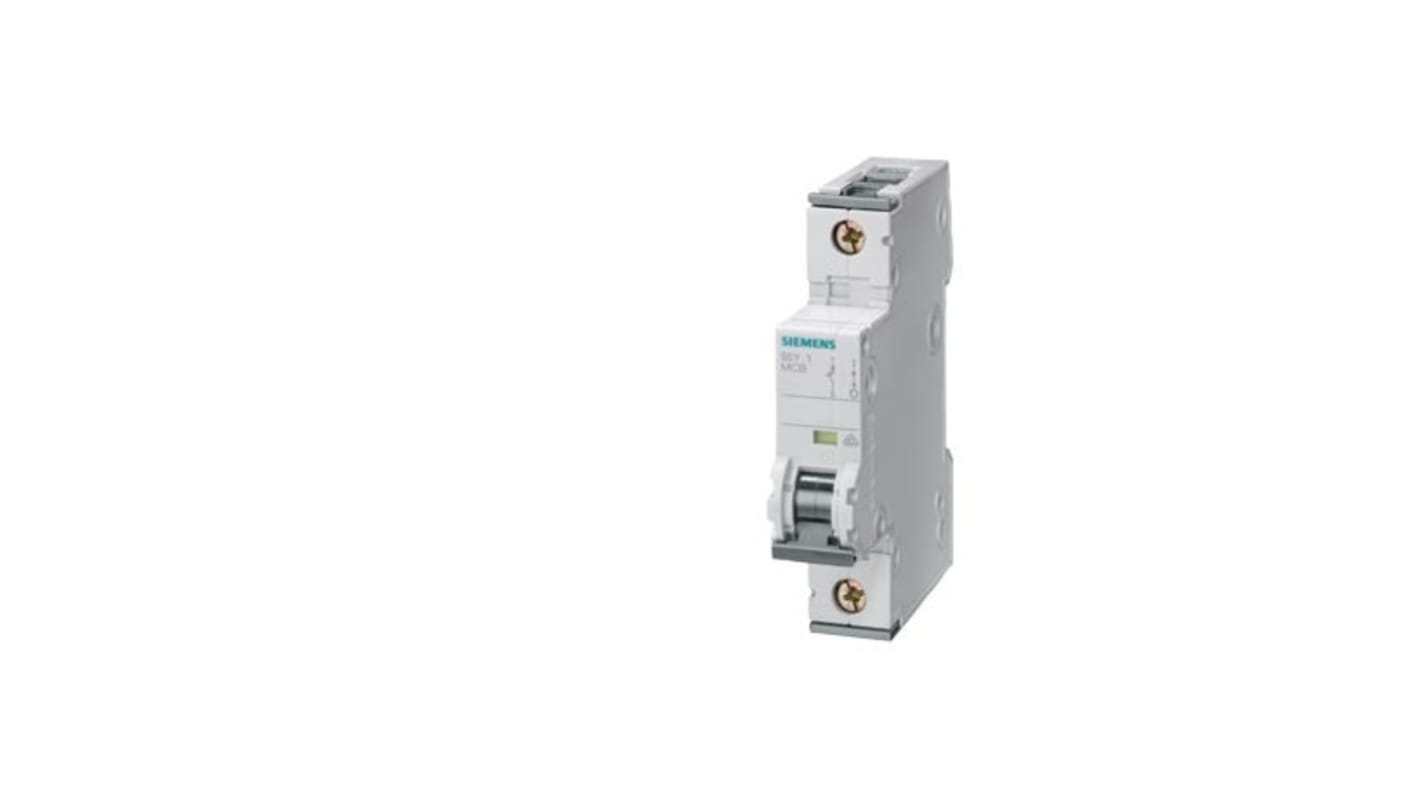 Siemens SENTRON 5SY5 MCB, 1P, 1A Curve C, 400V AC, 220V DC, 10 kA Breaking Capacity