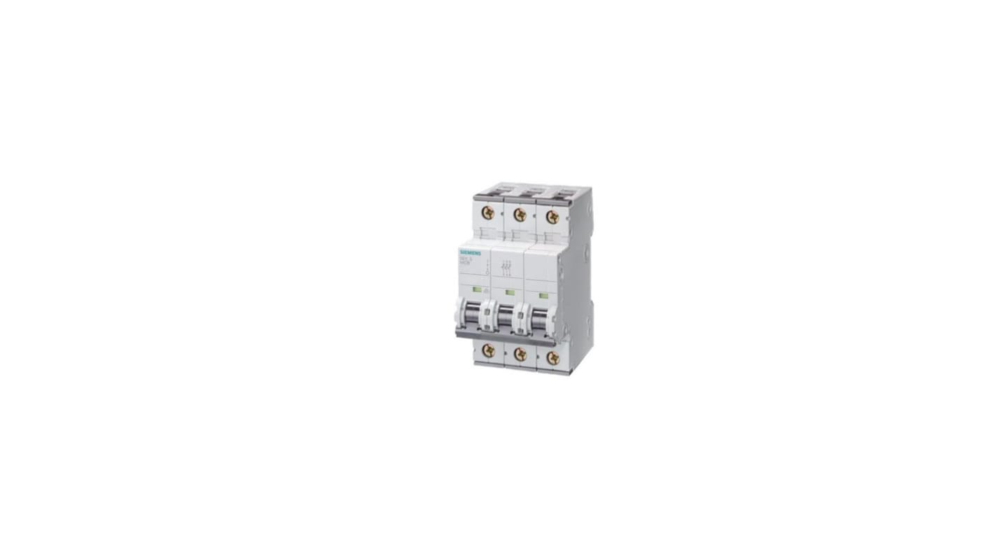 Disjoncteur Siemens 5SY6 3P, 8A, pouvoir de coupure 6 kA, montage rail DIN