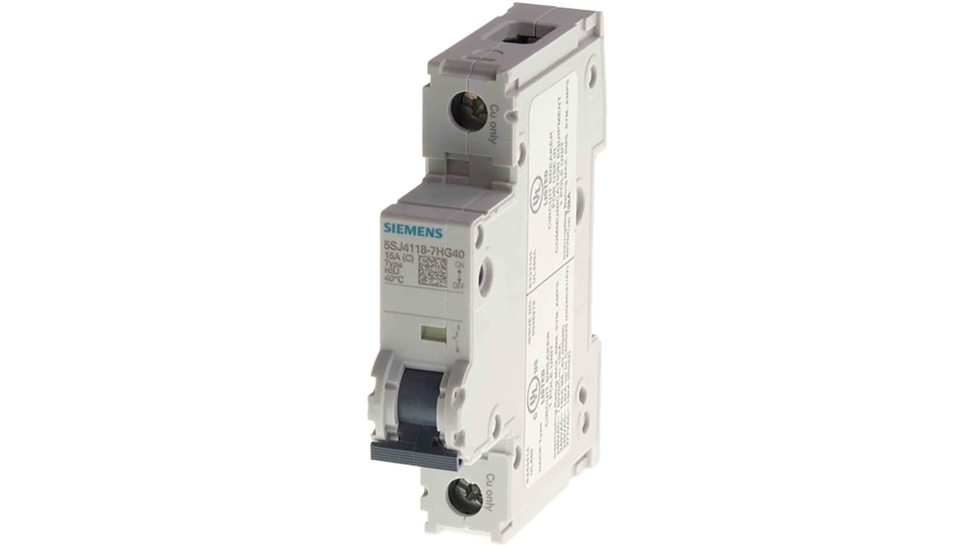 Siemens SENTRON 5SJ4 MCB, 1P, 2A Curve D, 240V AC, 14 kA Breaking Capacity