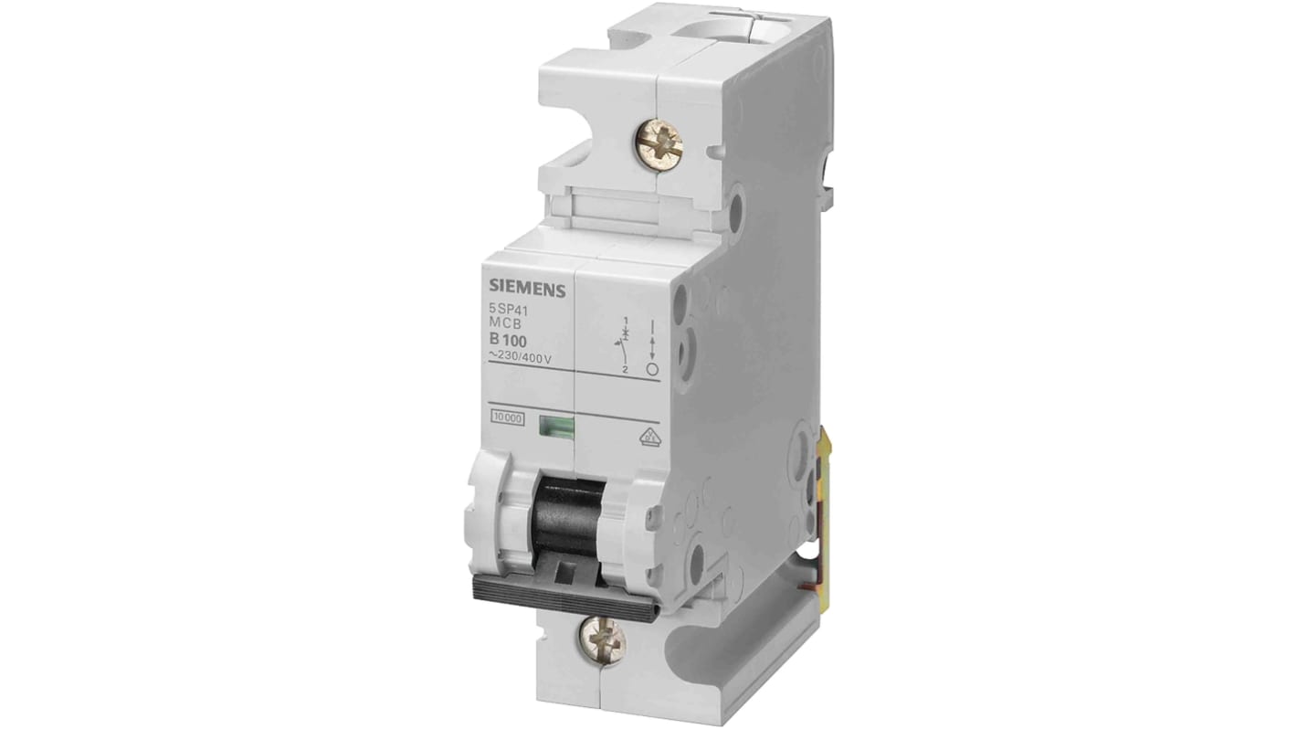 Siemens SENTRON 5SP4 MCB, 1P, 80A Curve D, 400V AC, 10 kA Breaking Capacity