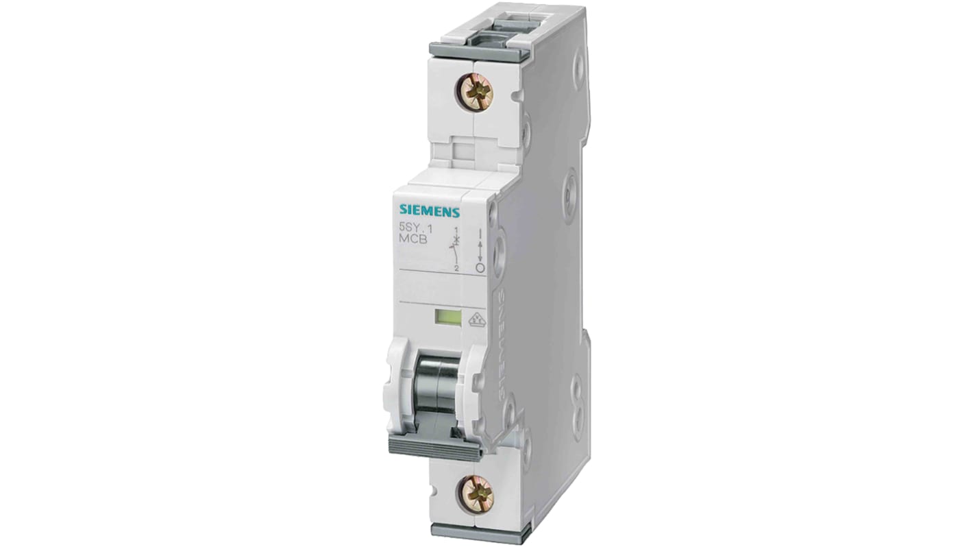 Siemens SENTRON 5SY4 MCB, 1P, 3A Curve D, 400V AC, 72V DC, 10 kA Breaking Capacity