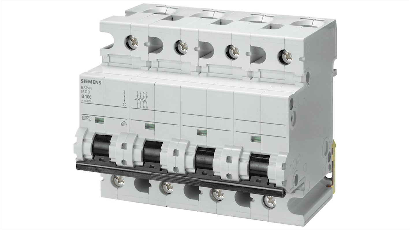 Siemens SENTRON 5SP4 MCB, 4P, 80A Curve C, 400V AC