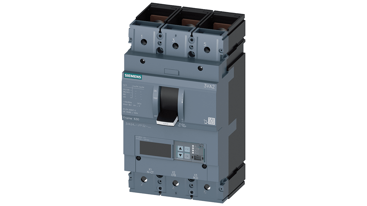 Siemens, SENTRON MCCB 3P 500A, Breaking Capacity 85 kA