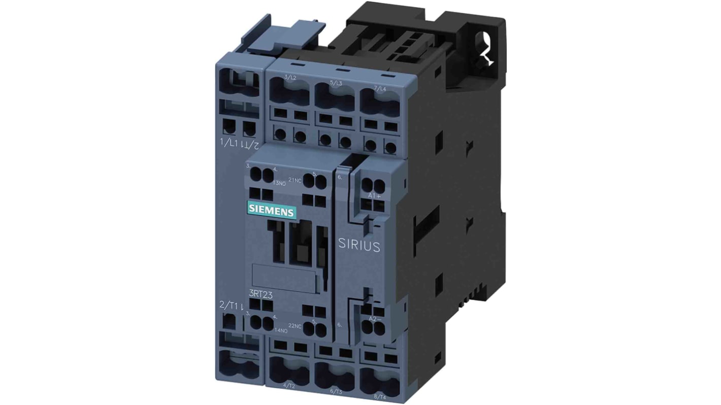 Siemens SIRIUS Contactor, 24 V Coil, 4-Pole, 40 A, 7.5 kW, 1NO + 1NC