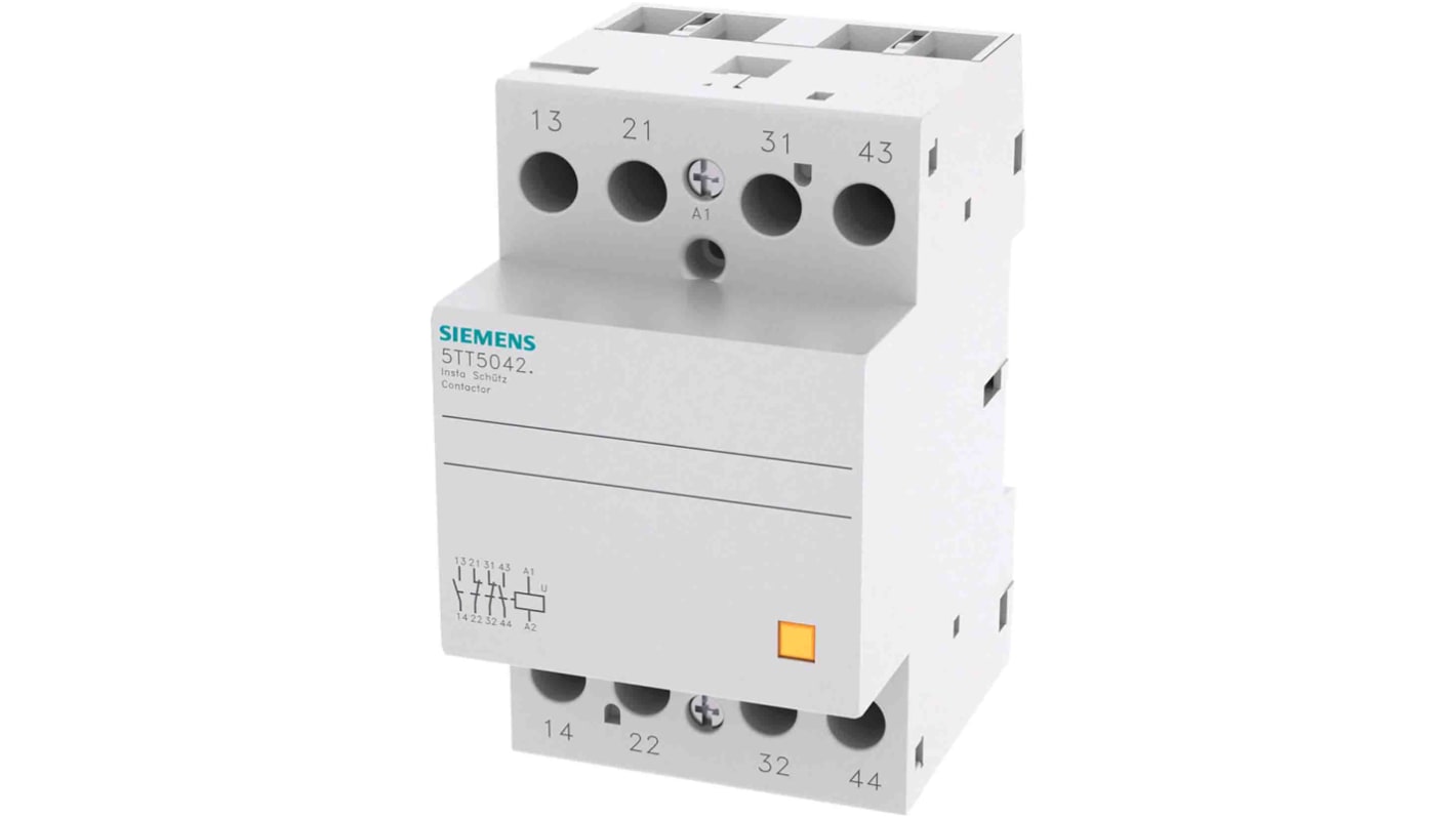 Contattore Siemens, 4 poli, 2 NO + 2 NC, 40 A, 4 kW, bobina 230 V c.a.