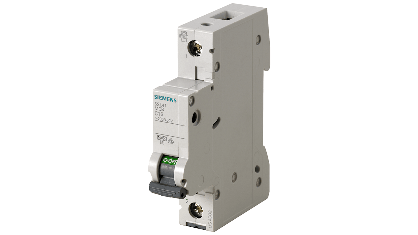 Interruttore magnetotermico Siemens 1P 1.6A, Tipo C