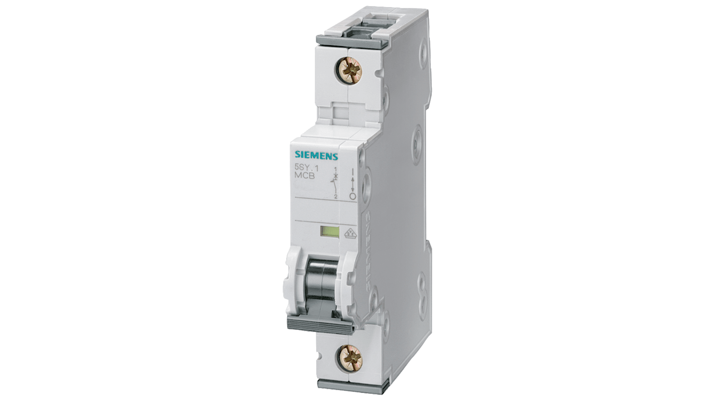 Disjoncteur Siemens 5SY5 1P, 63A, pouvoir de coupure 10 kA, montage rail DIN