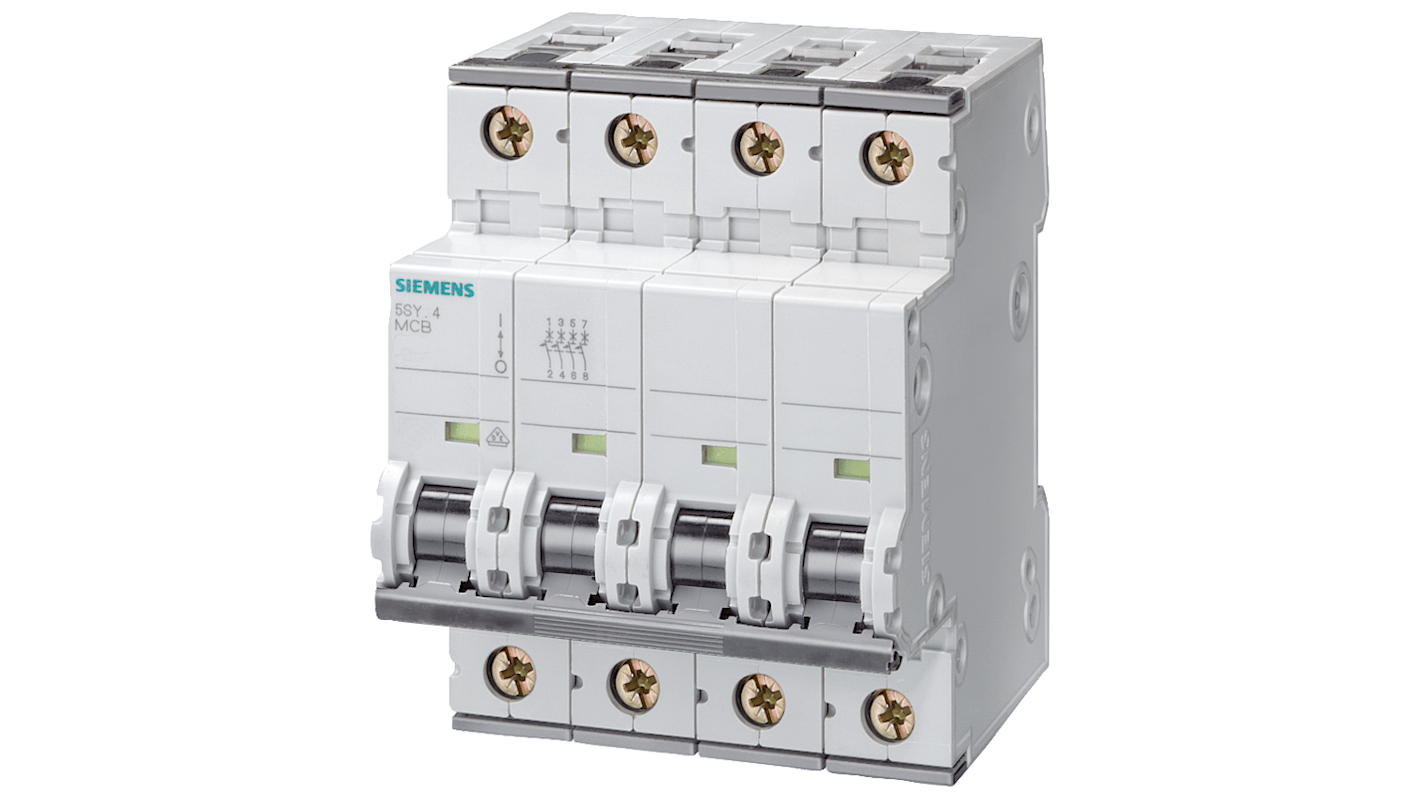 Siemens 5SY6 MCB Leitungsschutzschalter Typ C, Pol 3P+N 3A 400V, Abschaltvermögen 5 kA SENTRON DIN-Schienen-Montage