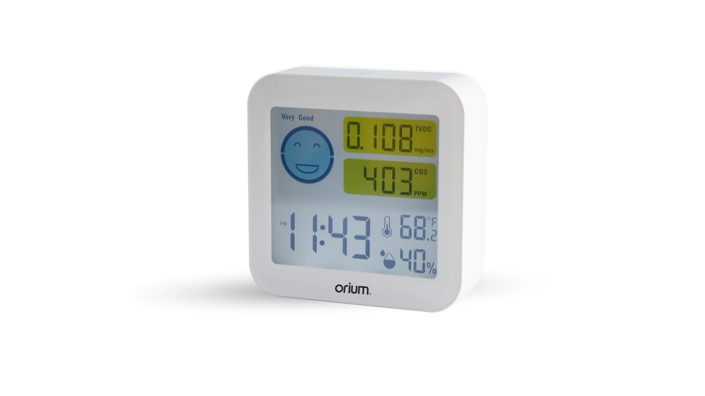 Orium Quaelis 20 Air Quality Meter for CO2, Humidity, Temperature, VOC, +50°C Max, 95%RH Max