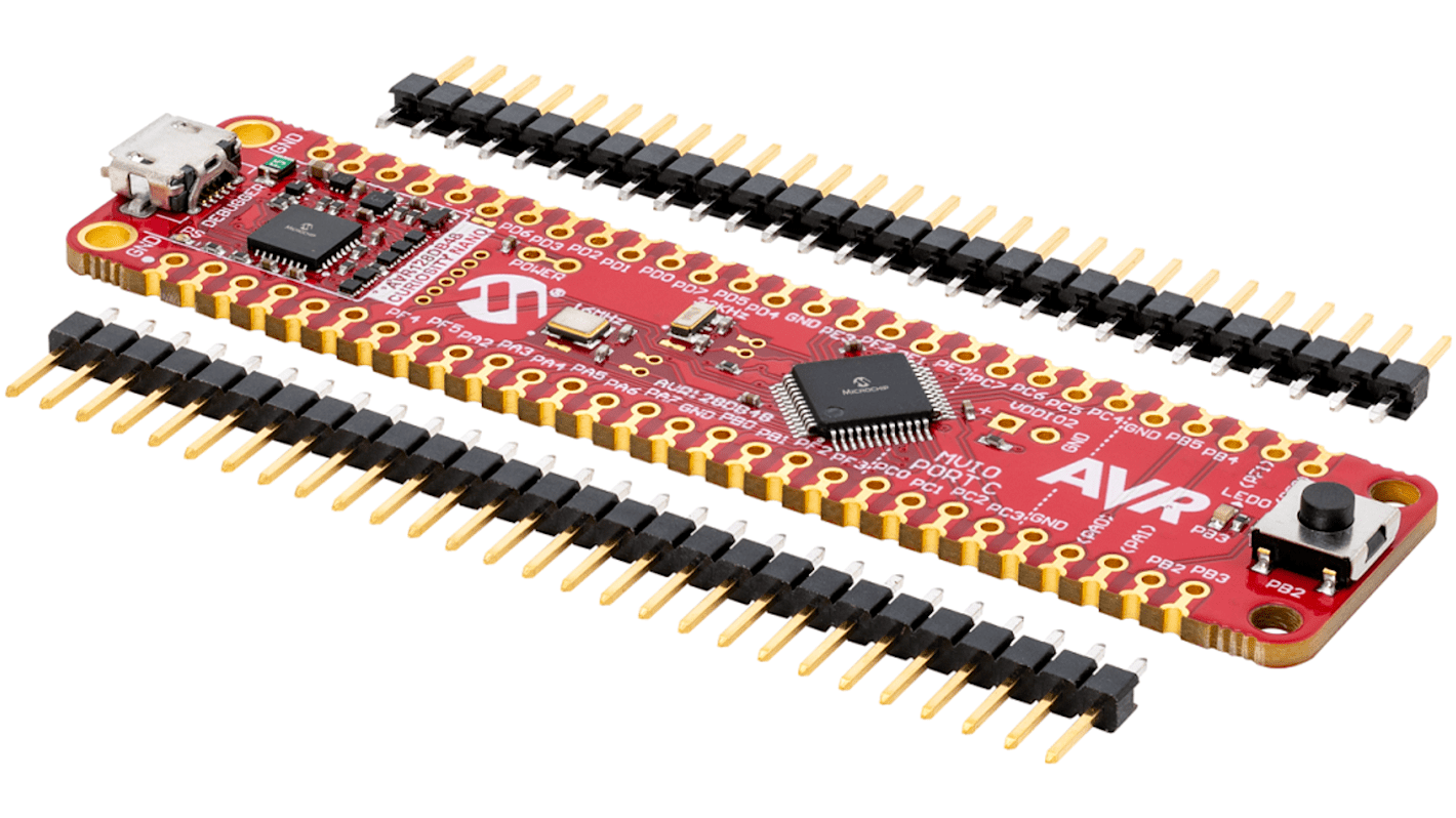 Kit de evaluación AVR128DB48 Curiosity Nano de Microchip, con núcleo AVR