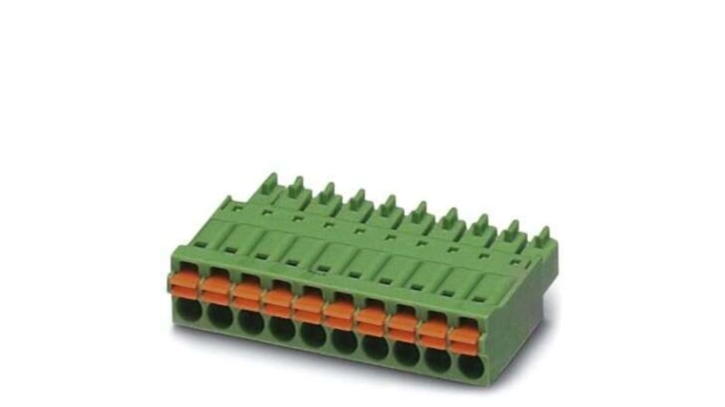 Phoenix Contact 3.81mm Pitch 16 Way Pluggable Terminal Block, Plug, Cable Mount, Spring Cage Termination