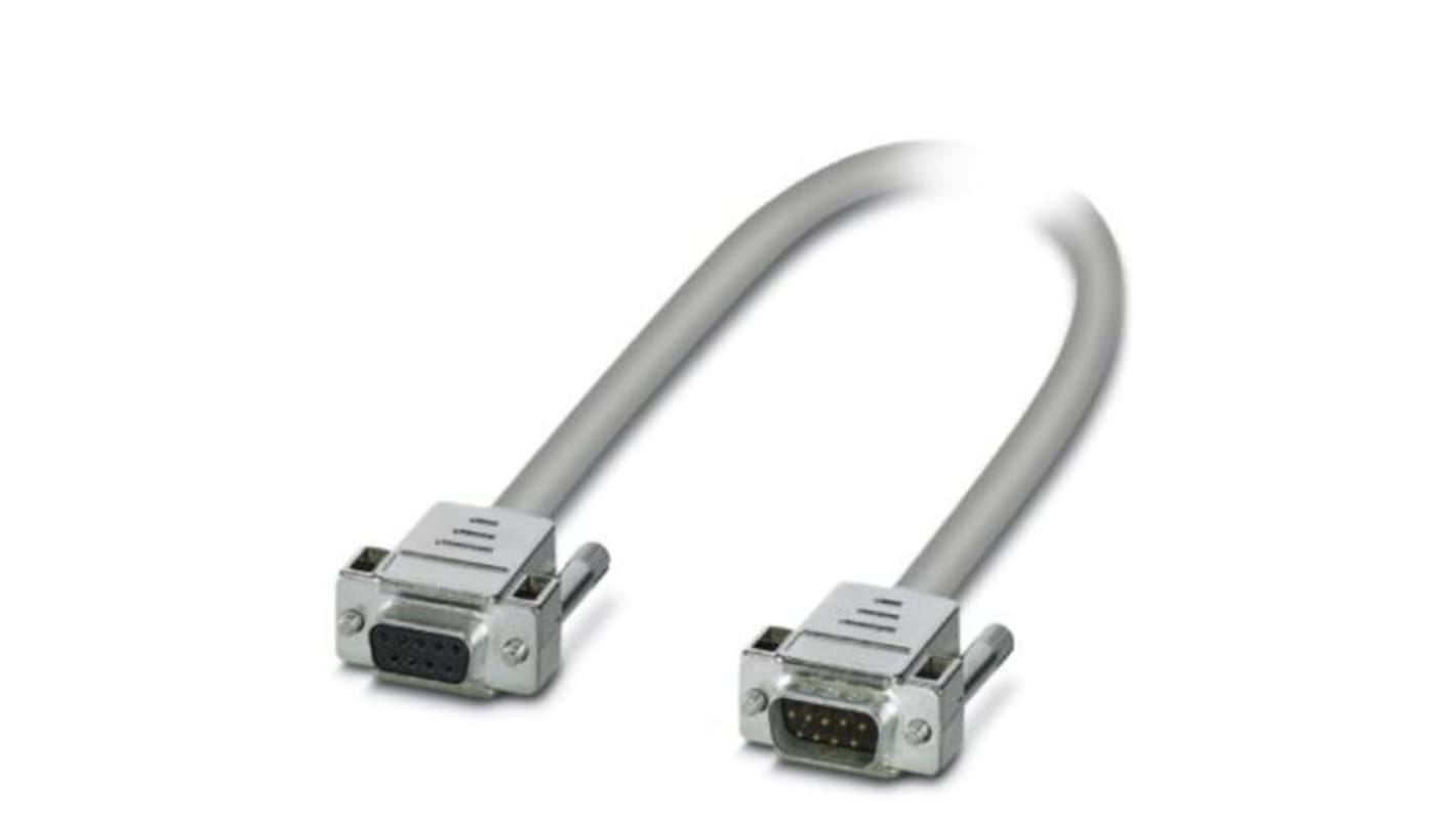 Cable serie Phoenix Contact CABLE-D 9SUB/B/S, long. 6m, color Gris, con. A: Sub-D de 9 contactos, con. B: Sub-D de 9