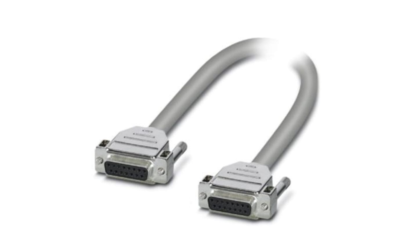 Cable serie Phoenix Contact CABLE-D15SUB/B/B, long. 2m, color Gris, con. A: D-Sub 15 Pines, con. B: D-Sub 15 Pines