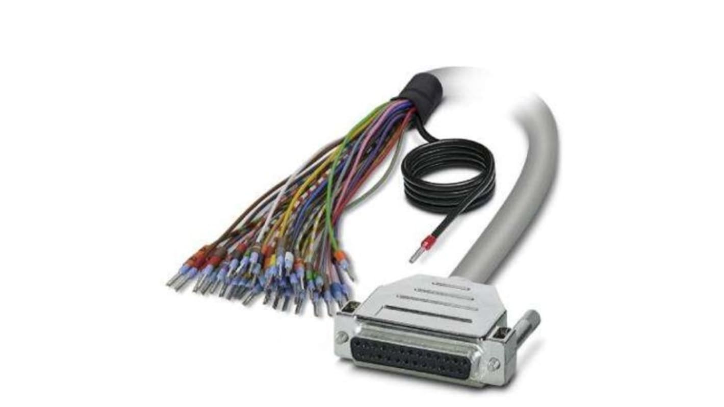 Phoenix Contact Female 25 Pin D-sub Unterminated Serial Cable, 15m