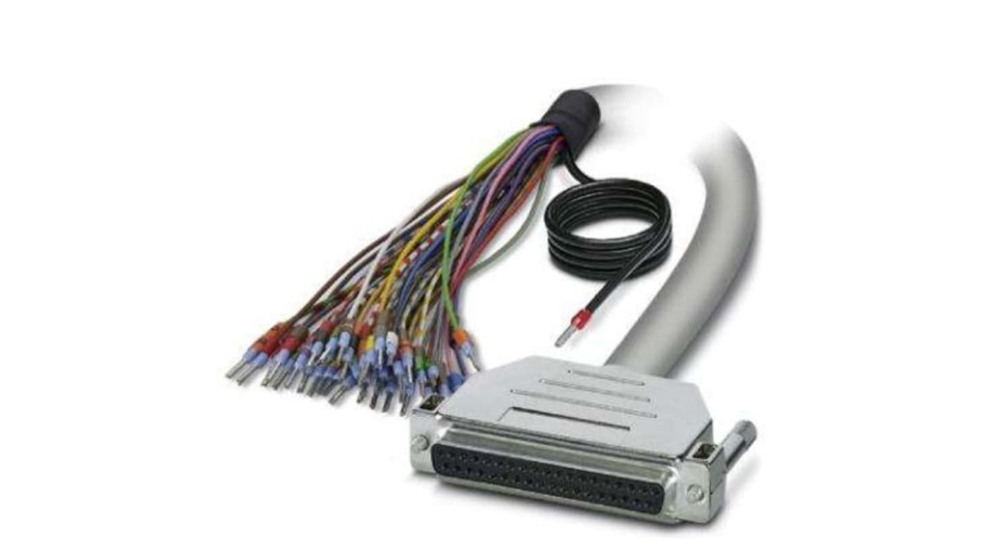 Phoenix Contact Female 37 Pin D-sub Unterminated Serial Cable, 1m